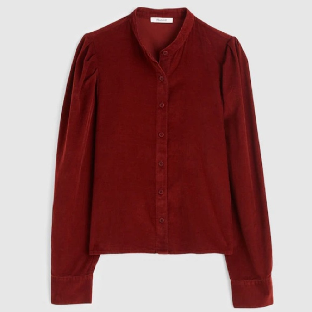 Madewell Puff Sleeves Corduroy Blouse